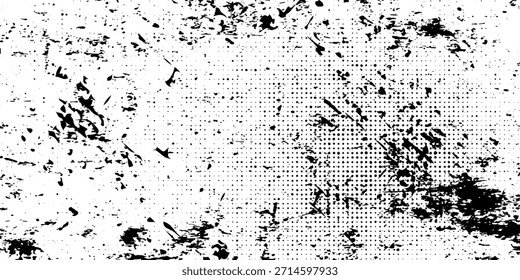 Grunge fondo blanco y negro. Textura de astillas, grietas, arañazos, rayones, polvo, suciedad. Papel monocromático oscuro