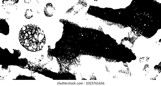 Grunge background black and white vector. Abstract texture of dust, dirt, stains