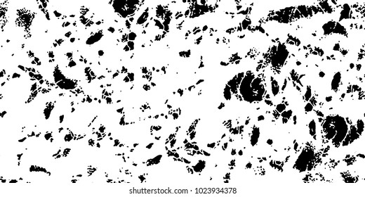 Grunge background black and white vector. Abstract texture of dust, dirt, stains
