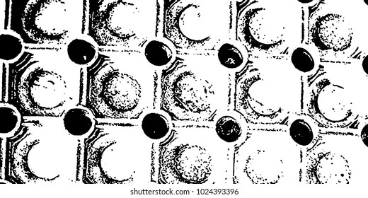 Grunge background black and white vector. Abstract texture of dust, dirt, stains