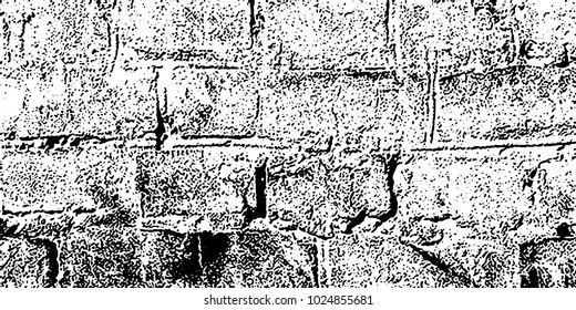Grunge background black and white vector. Abstract texture of dust, dirt, stains