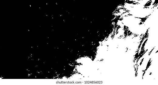 Grunge background black and white vector. Abstract texture of dust, dirt, stains