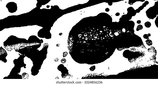 Grunge background black and white vector. Abstract texture of dust, dirt, stains