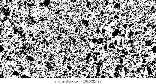 Grunge background black and white vector. Abstract texture of dust, dirt, stains