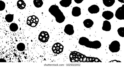 Grunge background black and white vector. Abstract texture of dust, dirt, stains