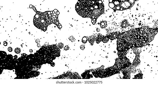 Grunge background black and white vector. Abstract texture of dust, dirt, stains