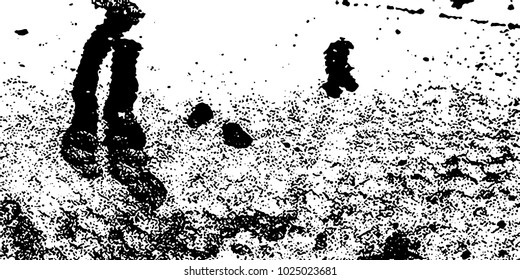 Grunge background black and white vector. Abstract texture of dust, dirt, stains