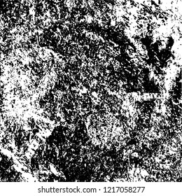 Grunge background black and white. Vector abstract dirty pattern. Monochrome vintage surface in cracks, spots, chips. Gloomy design of an old wall in horror style