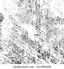 Grunge background black and white. Vector abstract dirty pattern. Monochrome vintage surface in cracks, spots, chips. Gloomy design of an old wall in horror style