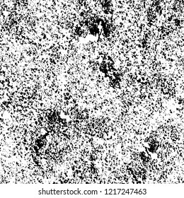Grunge background black and white. Vector abstract dirty pattern. Monochrome vintage surface in cracks, spots, chips. Gloomy design of an old wall in horror style