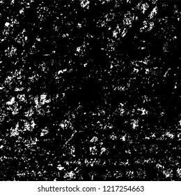 Grunge background black and white. Vector abstract dirty pattern. Monochrome vintage surface in cracks, spots, chips. Gloomy design of an old wall in horror style