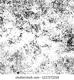 Grunge background black and white. Vector abstract dirty pattern. Monochrome vintage surface in cracks, spots, chips. Gloomy design of an old wall in horror style