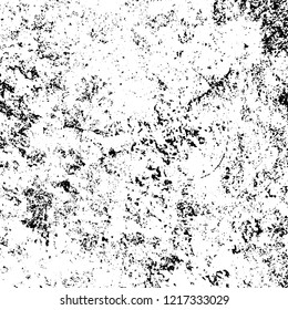 Grunge background black and white. Vector abstract dirty pattern. Monochrome vintage surface in cracks, spots, chips. Gloomy design of an old wall in horror style