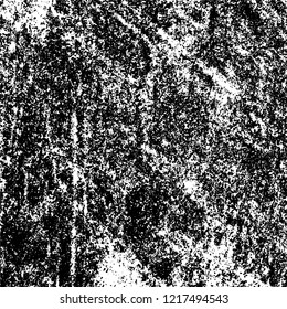 Grunge background black and white. Vector abstract dirty pattern. Monochrome vintage surface in cracks, spots, chips. Gloomy design of an old wall in horror style