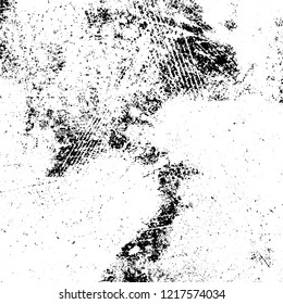 Grunge background black and white. Vector abstract dirty pattern. Monochrome vintage surface in cracks, spots, chips. Gloomy design of an old wall in horror style