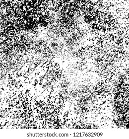 Grunge background black and white. Vector abstract dirty pattern. Monochrome vintage surface in cracks, spots, chips. Gloomy design of an old wall in horror style