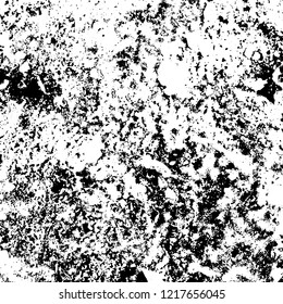 Grunge background black and white. Vector abstract dirty pattern. Monochrome vintage surface in cracks, spots, chips. Gloomy design of an old wall in horror style