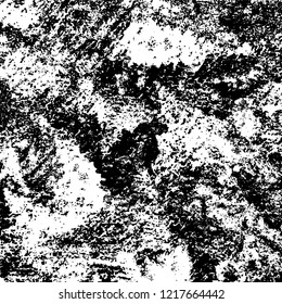Grunge background black and white. Vector abstract dirty pattern. Monochrome vintage surface in cracks, spots, chips. Gloomy design of an old wall in horror style