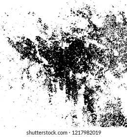 Grunge background black and white. Vector abstract dirty pattern. Monochrome vintage surface in cracks, spots, chips. Gloomy design of an old wall in horror style