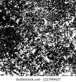 Grunge background black and white. Vector abstract dirty pattern. Monochrome vintage surface in cracks, spots, chips. Gloomy design of an old wall in horror style