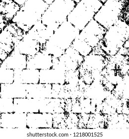 Grunge background black and white. Vector abstract dirty pattern. Monochrome vintage surface in cracks, spots, chips. Gloomy design of an old wall in horror style