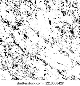 Grunge background black and white. Vector abstract dirty pattern. Monochrome vintage surface in cracks, spots, chips. Gloomy design of an old wall in horror style