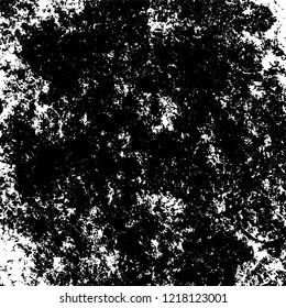 Grunge background black and white. Vector abstract dirty pattern. Monochrome vintage surface in cracks, spots, chips. Gloomy design of an old wall in horror style
