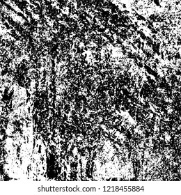 Grunge background black and white. Vector abstract dirty pattern. Monochrome vintage surface in cracks, spots, chips. Gloomy design of an old wall in horror style