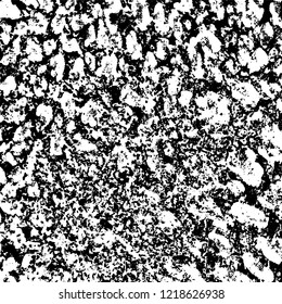 Grunge background black and white. Vector abstract dirty pattern. Monochrome vintage surface in cracks, spots, chips. Gloomy design of an old wall in horror style