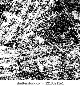 Grunge background black and white. Vector abstract dirty pattern. Monochrome vintage surface in cracks, spots, chips. Gloomy design of an old wall in horror style