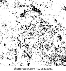 Grunge background black and white. Vector abstract dirty pattern. Monochrome vintage surface in cracks, spots, chips. Gloomy design of an old wall in horror style