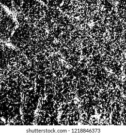 Grunge background black and white. Vector abstract dirty pattern. Monochrome vintage surface in cracks, spots, chips. Gloomy design of an old wall in horror style