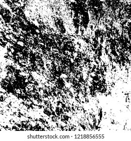 Grunge background black and white. Vector abstract dirty pattern. Monochrome vintage surface in cracks, spots, chips. Gloomy design of an old wall in horror style