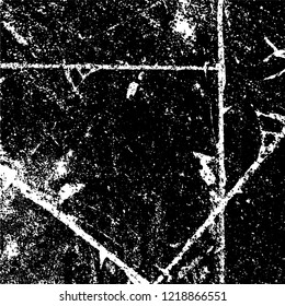 Grunge background black and white. Vector abstract dirty pattern. Monochrome vintage surface in cracks, spots, chips. Gloomy design of an old wall in horror style