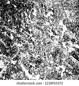 Grunge background black and white. Vector abstract dirty pattern. Monochrome vintage surface in cracks, spots, chips. Gloomy design of an old wall in horror style