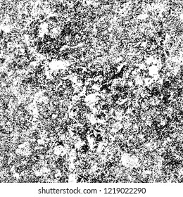 Grunge background black and white. Vector abstract dirty pattern. Monochrome vintage surface in cracks, spots, chips. Gloomy design of an old wall in horror style
