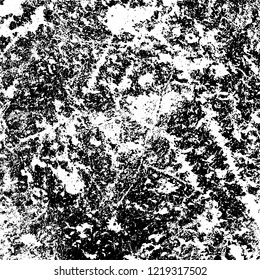 Grunge background black and white. Vector abstract dirty pattern. Monochrome vintage surface in cracks, spots, chips. Gloomy design of an old wall in horror style