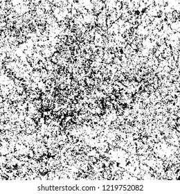 Grunge background black and white. Vector abstract dirty pattern. Monochrome vintage surface in cracks, spots, chips. Gloomy design of an old wall in horror style