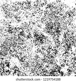 Grunge background black and white. Vector abstract dirty pattern. Monochrome vintage surface in cracks, spots, chips. Gloomy design of an old wall in horror style