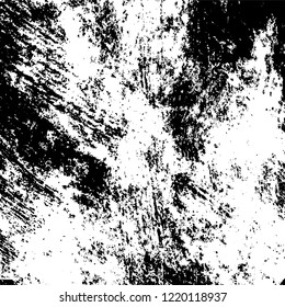 Grunge background black and white. Vector abstract dirty pattern. Monochrome vintage surface in cracks, spots, chips. Gloomy design of an old wall in horror style
