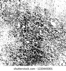 Grunge background black and white. Vector abstract dirty pattern. Monochrome vintage surface in cracks, spots, chips. Gloomy design of an old wall in horror style