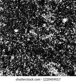 Grunge background black and white. Vector abstract dirty pattern. Monochrome vintage surface in cracks, spots, chips. Gloomy design of an old wall in horror style