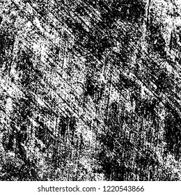 Grunge background black and white. Vector abstract dirty pattern. Monochrome vintage surface in cracks, spots, chips. Gloomy design of an old wall in horror style