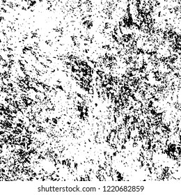 Grunge background black and white. Vector abstract dirty pattern. Monochrome vintage surface in cracks, spots, chips. Gloomy design of an old wall in horror style