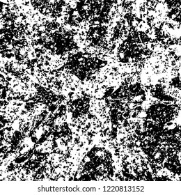 Grunge background black and white. Vector abstract dirty pattern. Monochrome vintage surface in cracks, spots, chips. Gloomy design of an old wall in horror style