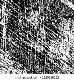 Grunge background black and white. Vector abstract dirty pattern. Monochrome vintage surface in cracks, spots, chips. Gloomy design of an old wall in horror style