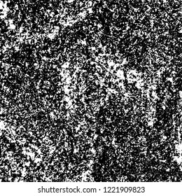 Grunge background black and white. Vector abstract dirty pattern. Monochrome vintage surface in cracks, spots, chips. Gloomy design of an old wall in horror style