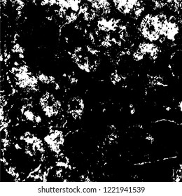 Grunge background black and white. Vector abstract dirty pattern. Monochrome vintage surface in cracks, spots, chips. Gloomy design of an old wall in horror style