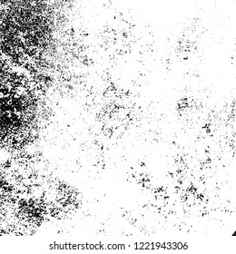 Grunge background black and white. Vector abstract dirty pattern. Monochrome vintage surface in cracks, spots, chips. Gloomy design of an old wall in horror style