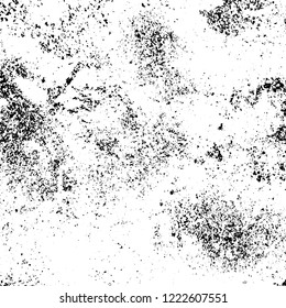 Grunge background black and white. Vector abstract dirty pattern. Monochrome vintage surface in cracks, spots, chips. Gloomy design of an old wall in horror style